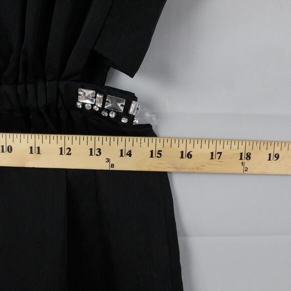 Sandro Dress 38 6 Crystal Embellished Crinkled Satin Twill Midi Party Luxury - Picture 13 of 14